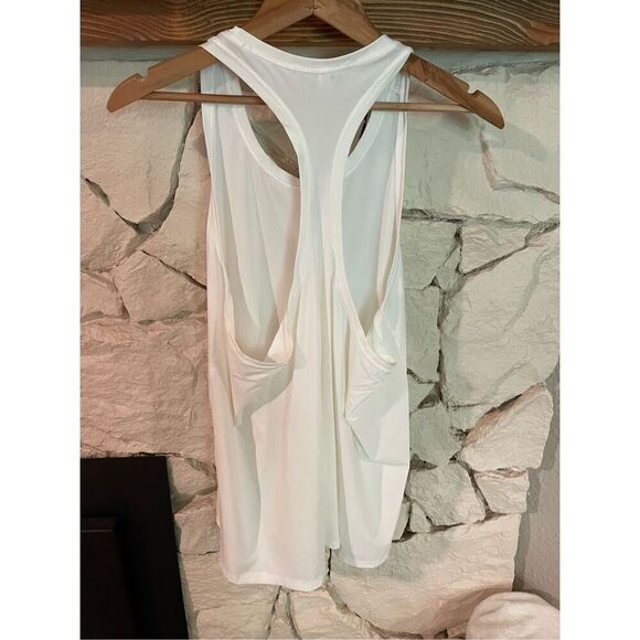 Athleta Womens White Solid Pullover Scoop Neck Racerback Tank Top Size Large - Picture 2 of 7